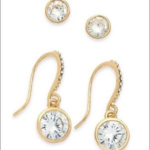 2-Pc. Set Cubic Zirconia Stud & Drop Earrings